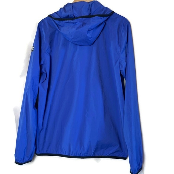 CUTTER & BUCK Men's Breaker Sport Stretch Jacket Blue Size Medium Golf UPF Hood - Picture 3 of 12